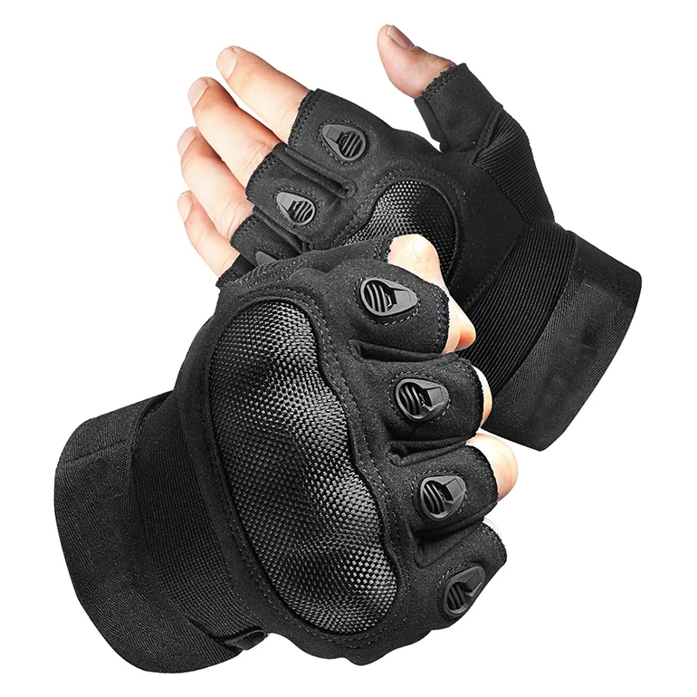 YAKEDA Camping  Training Protective Tactical Gloves Breathable Half Fingers Outdoor Touch Drive Cycling Wear Feature Gua