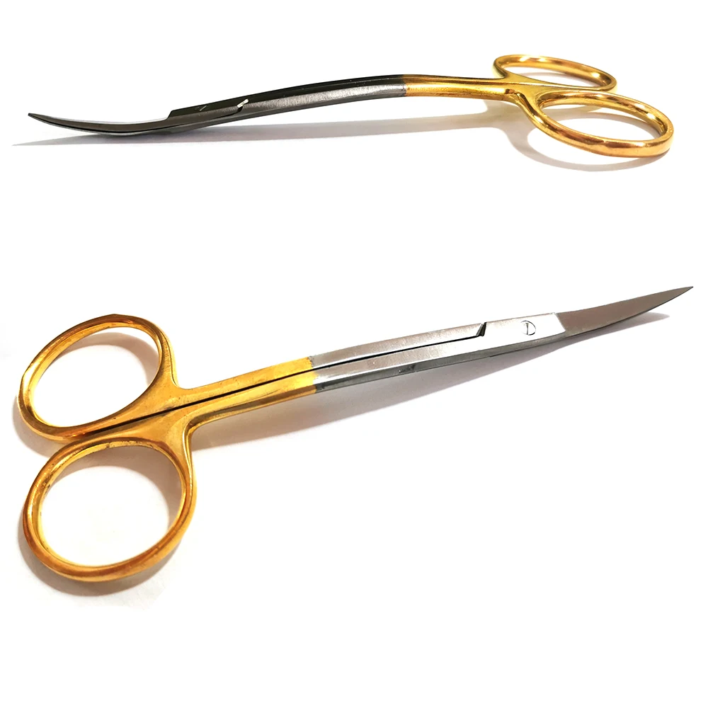Iris scissors Sharp Curved Blade Re-useable Golden Handle stainless steel Scissors surgical instruments