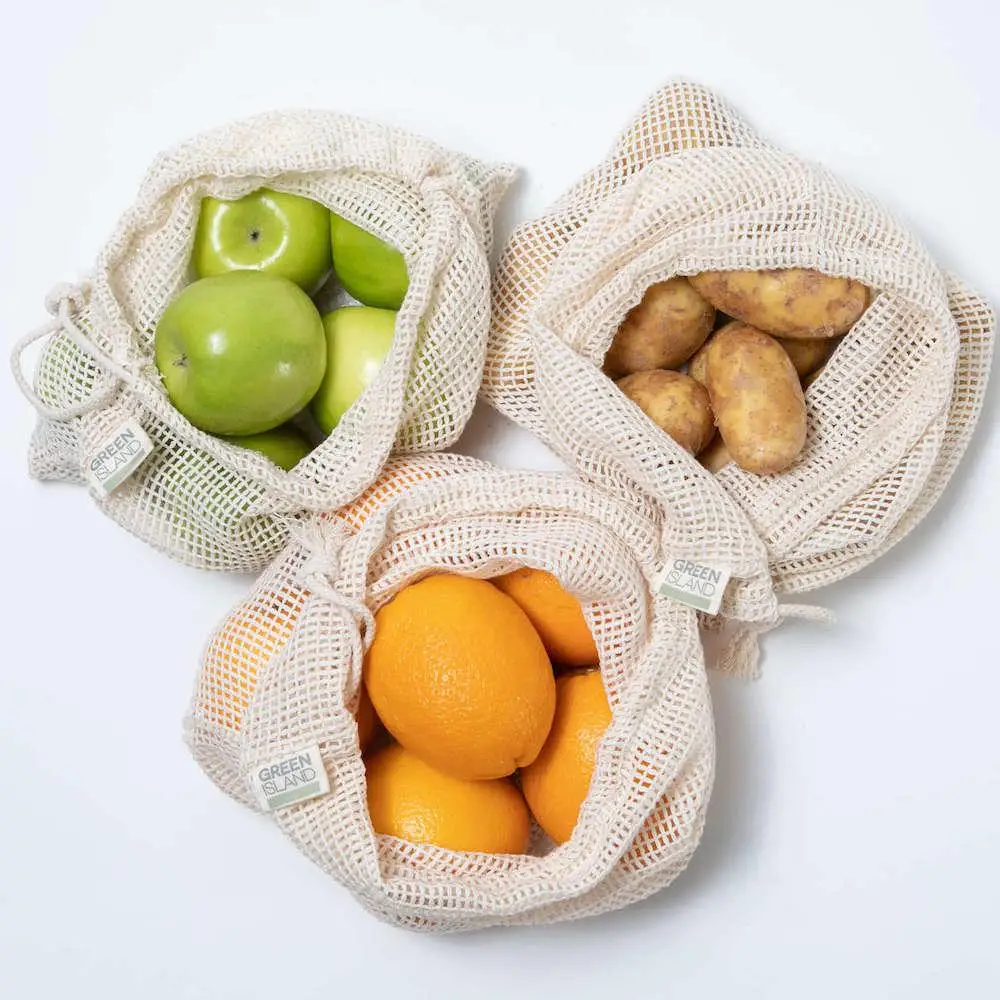 Latest price Organic Cotton mesh bag mesh carry bag fruit bag Made in Vietnam