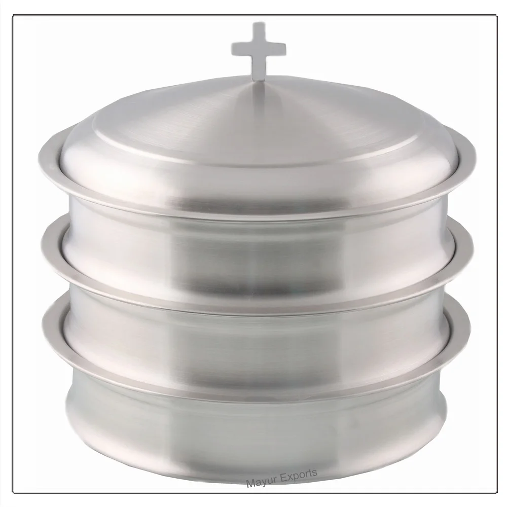 Stainless Steel Communion Tray Set One Communion Tray and One Cover