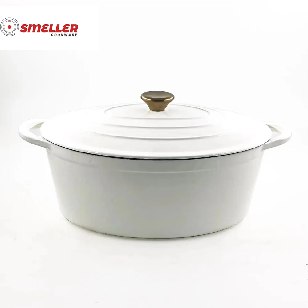 High quality Enamell Oval cover cast iron Dutch oven with lid
