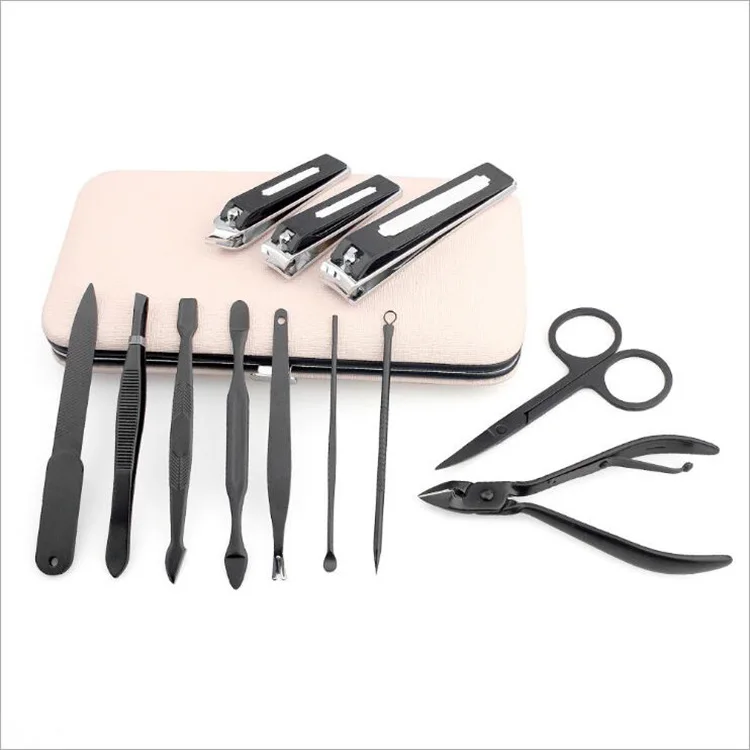 12 pcs manicure set nail clipper set for men and lady in pink PU case
