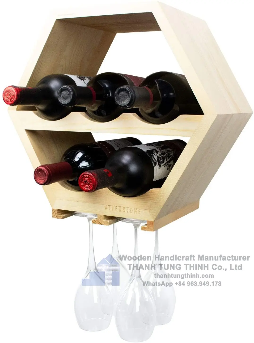Wholesale 8 bottle wine racks Wooden Wine Organizer Rack WhatsApp: +84 961005832