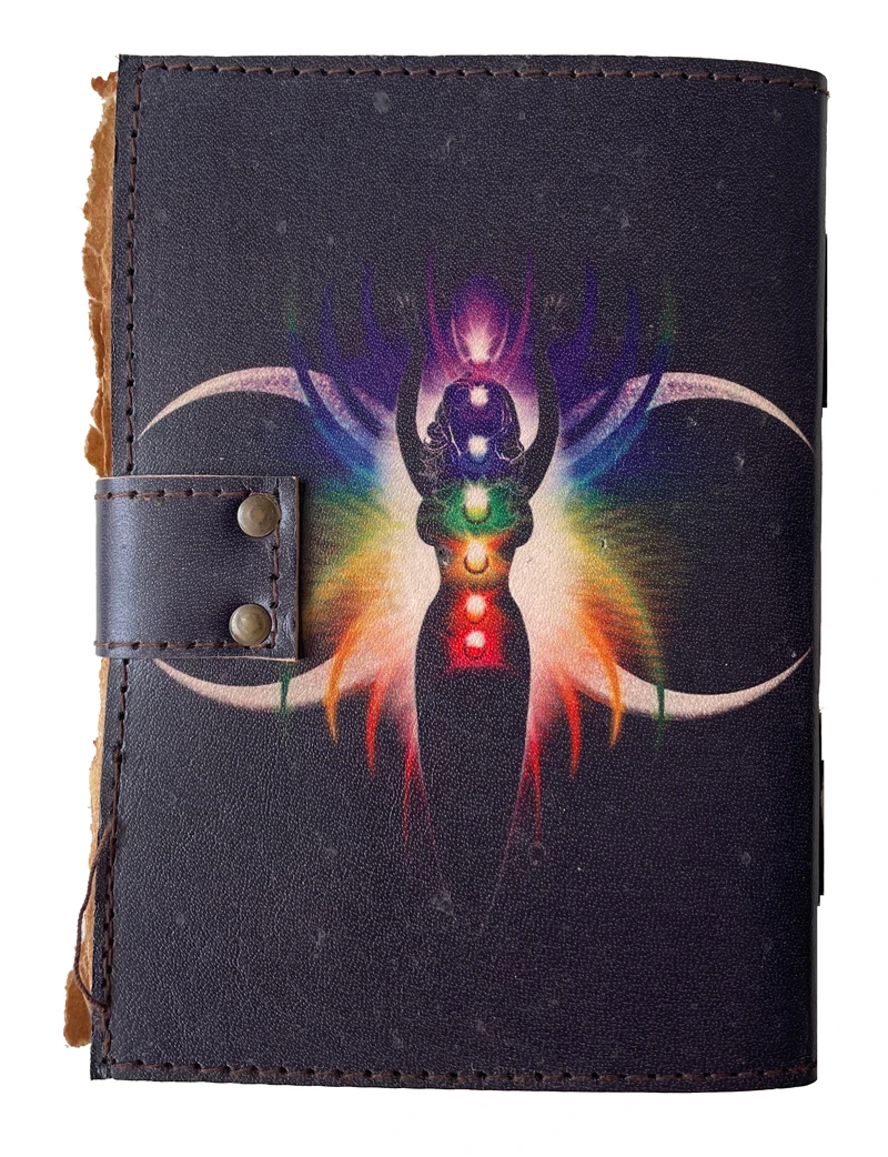 Wholesaler Genuine Leather Vintage Journal Witch Decor Book Of Shadows Triple Moon Goddess Witchcraft Journal Note Book Or Diary