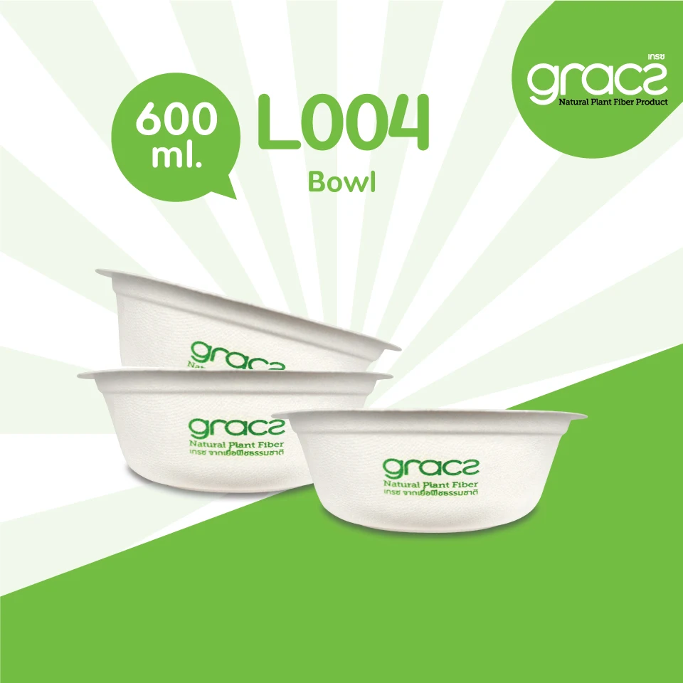 
Gracz L004 Bowl 600ml eco friendly packaging cup bowl food containers Thailand 