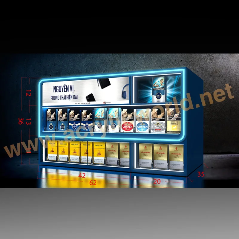 Custom Cigarette Display Led Acrylic Desktop Stand/cigarette Cabinet/ showcase