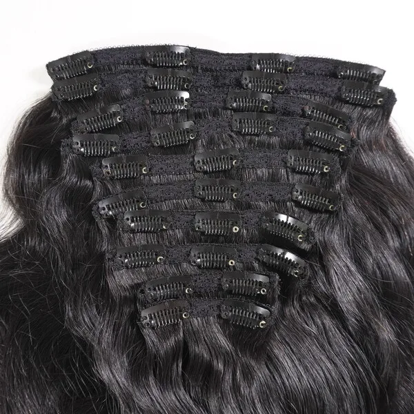 Лучшее качество! Накладные человеческие волосы естественного цвета из вьетнамских волос с зажимом