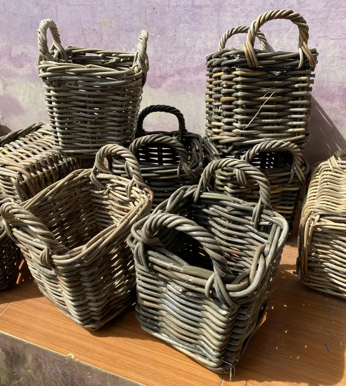 Лидер продаж, корзина Anjani с плотной вязкой из ротанга Натурального Коричневого Цвета для хранения товаров