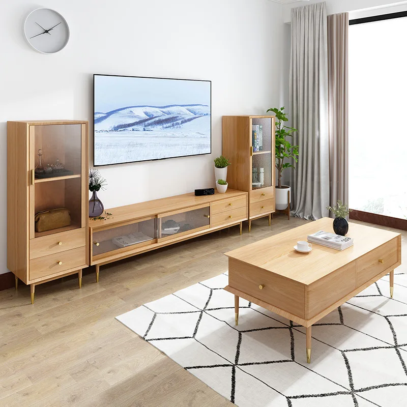 
2020 inovative high end new modern wooden tv furniture television stand pictures wall units living room furniture 