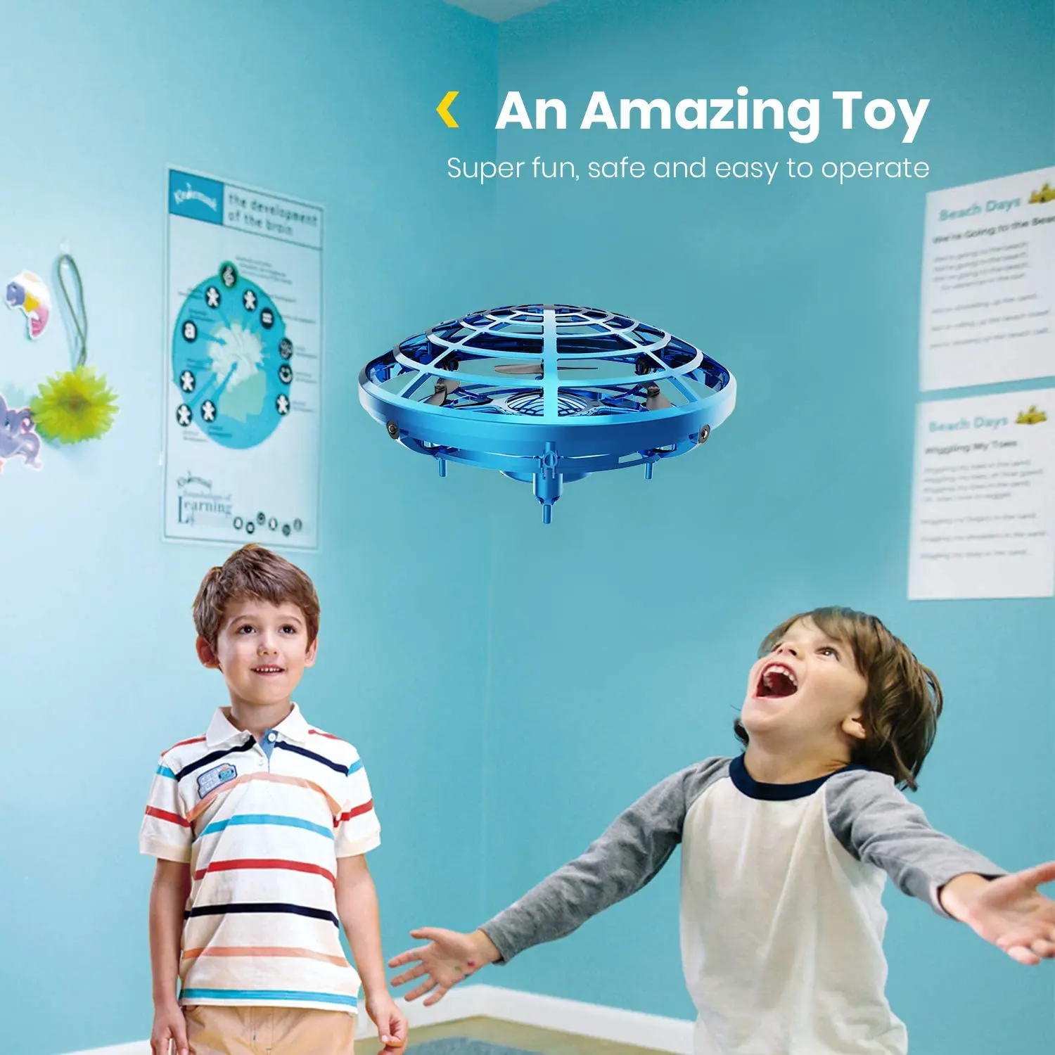 Drone for Kids Toys Hand Operated Mini Drone UFO Flying Ball Toy Gifts for Boys and Girls Motion Sensor Helicopter.