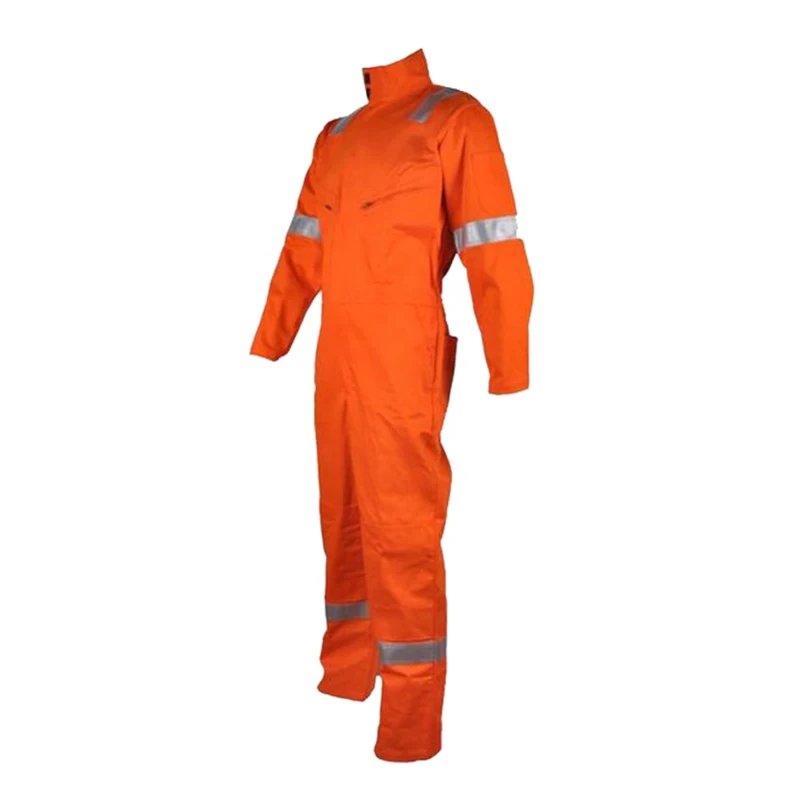 OEM Wholesale Service Orange Color 220gsm Flame Resistant Coverall Fire Retardant Safety Overall Suit