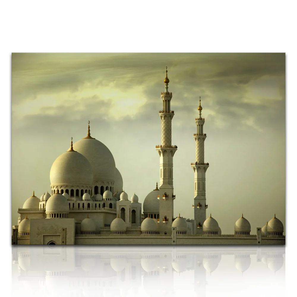 landscape islamic Masjid art painting  HD canvas printing artwork  wholesale price Jerusalem Wall Art  home decor painting