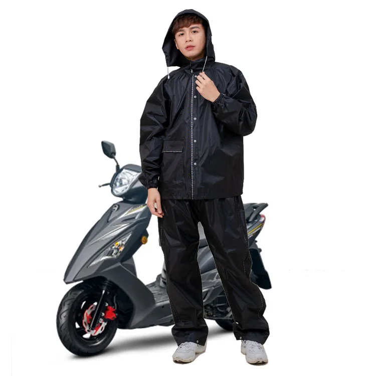 Waterproof hooded fashion color adult size rainsuit bike latex rain suit