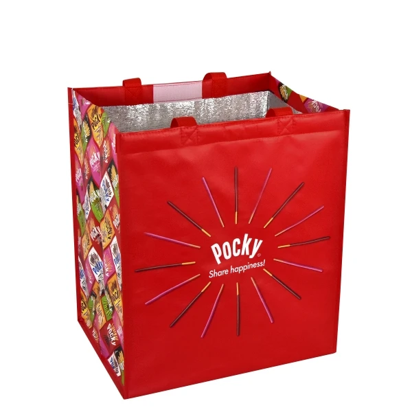 Custom Logo Printed PP Woven Versatile Cooler Bag Carry Food With Zippers For Kids And Adults