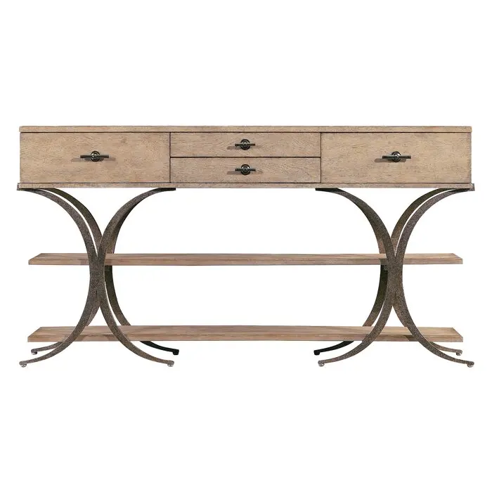 Buffet sideboard with brown walnut finished wooden top