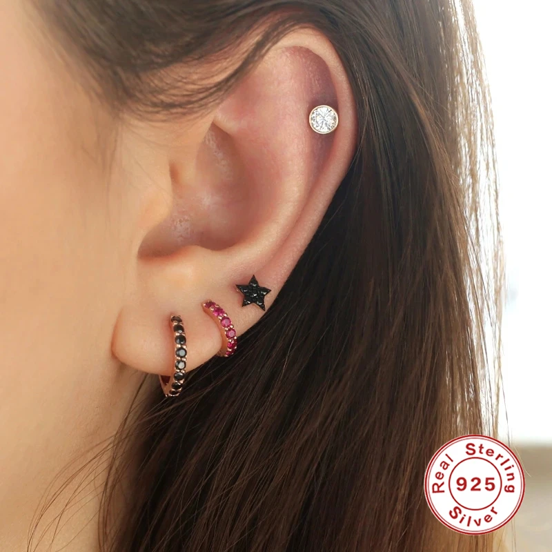 CANNER Factory Price Hot Sale Body Piercing Jewelry 925 Sterling Silver 18K Gold Mini Earrings