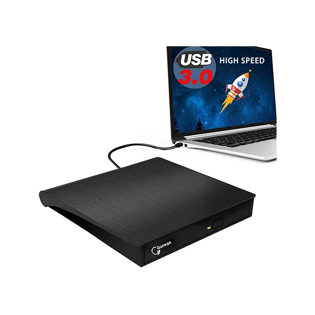 Портативный внешний DVD-проигрыватель, CD-проигрыватель с USB 3,0, 2 слота для SD-карт, 4 USB-порта
