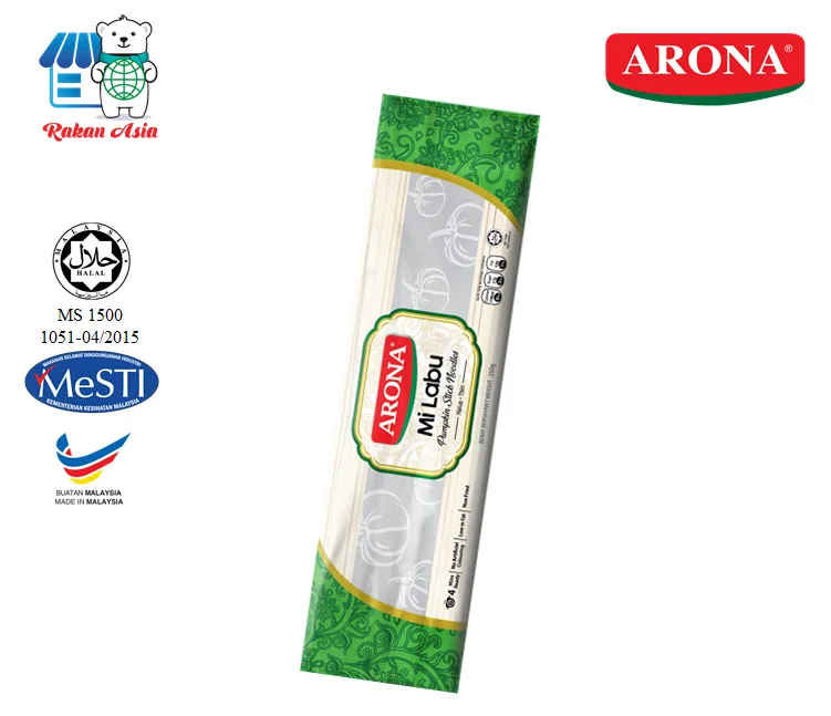 Hot Selling Malaysia High Quality ARONA Brand Stick Noodle 250g - Pumpkin Halal Certified for Soup Noodle Fried Noodle