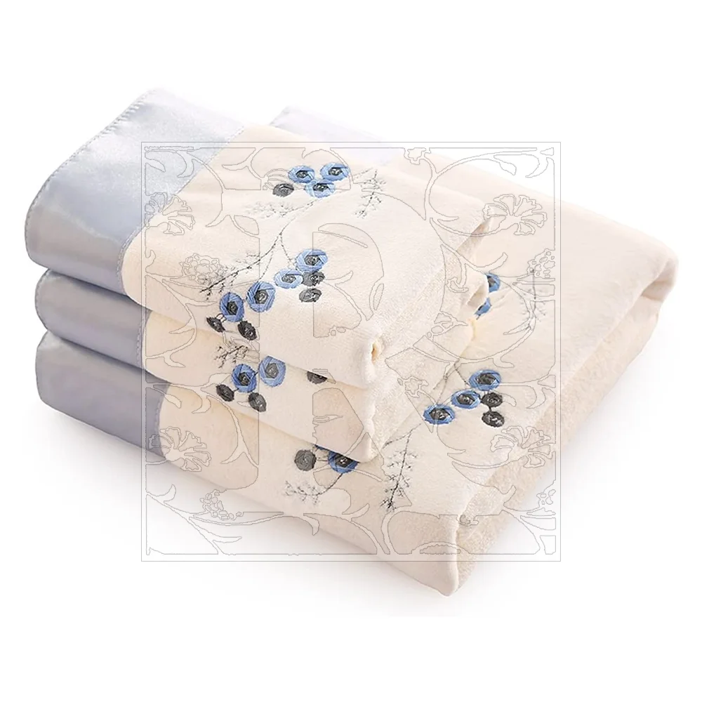 Luxury Custom Towel Logo Embroidery White Cotton hotel Bath Towel Sets