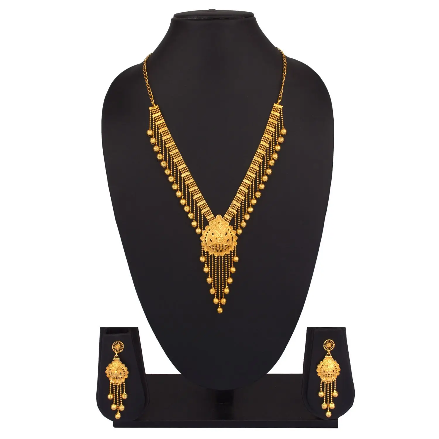 Indian Style Bollywood Fashion Gold pLATED Wedding Bridal Pendant Locket Tassel Choker Collar Necklace Earrings Jewelry Set