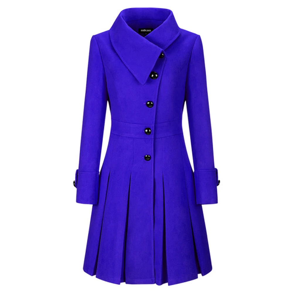 High Quality Wool Blended Classic Ladies Slim Fit Winter Style Fashion Coats Woman