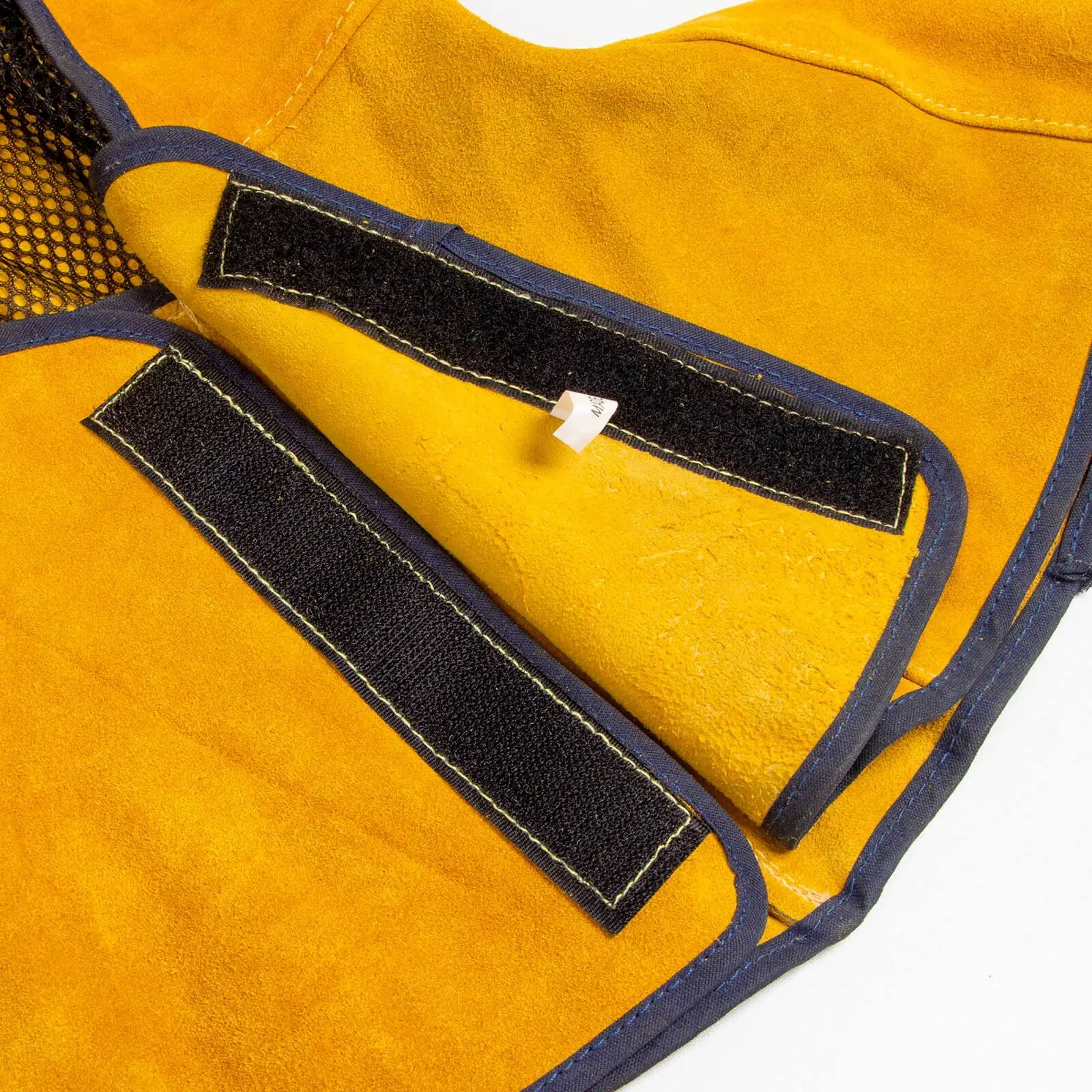 Golden Cowhide Split Leather Welding Hood with Neck Shoulder Drape Custom Logo Suede Leather Welding Safety Hood