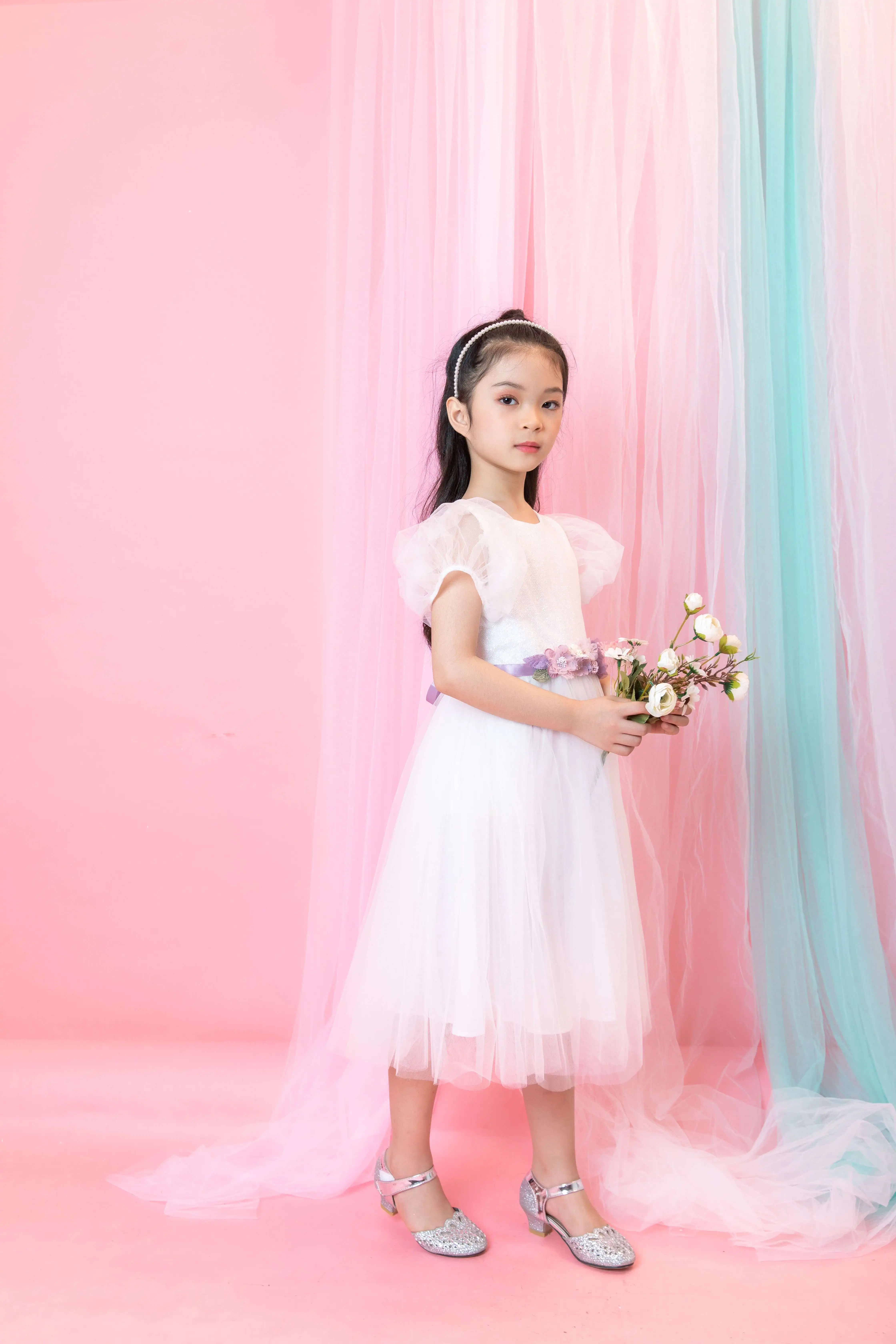  Кружевное платье принцессы для девочек От 1 до 12 лет маленьких мяч в Королевском Стиле детей