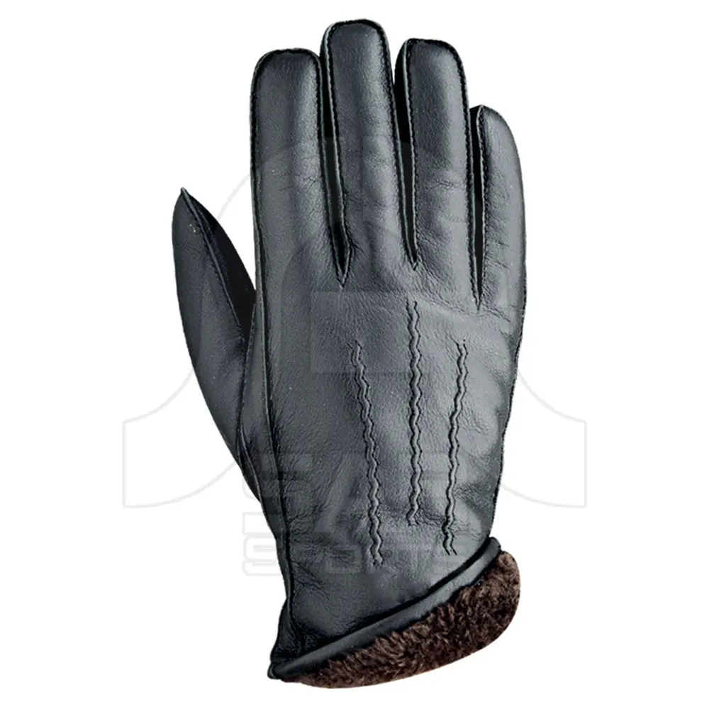 Men Fashion Winter Leather Motorcycle Full Finger Touch Screen Warm Gloves Full Finger High Quality Black Gloves
