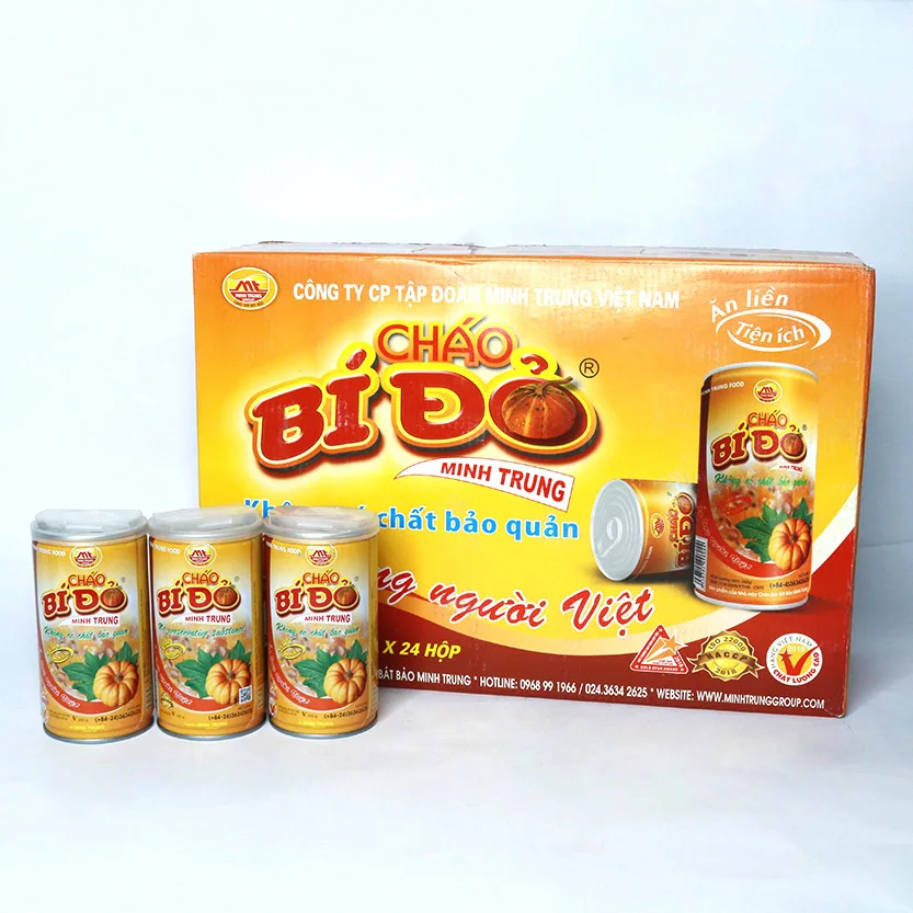 Minh Trung Vietnam Delicious Canned Food No Preservative Pumpkin Healthy Instant Congee