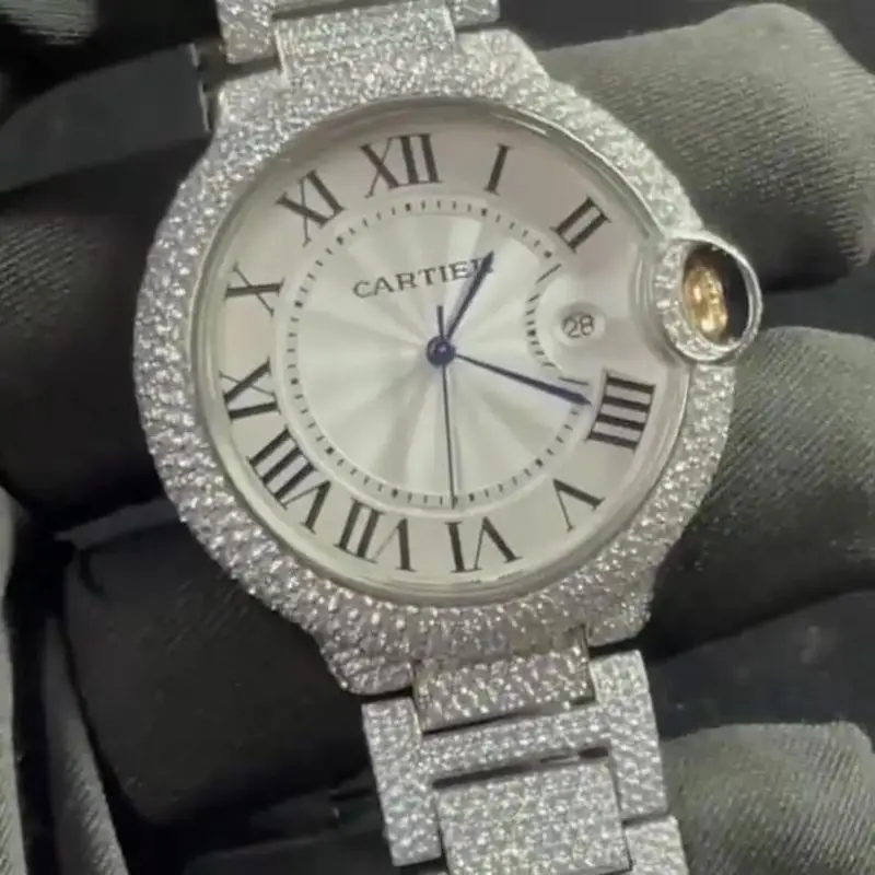 Индийское производство настоящие часы с натуральными бриллиантами классические высококачественные для мужчин и женщин распродажа