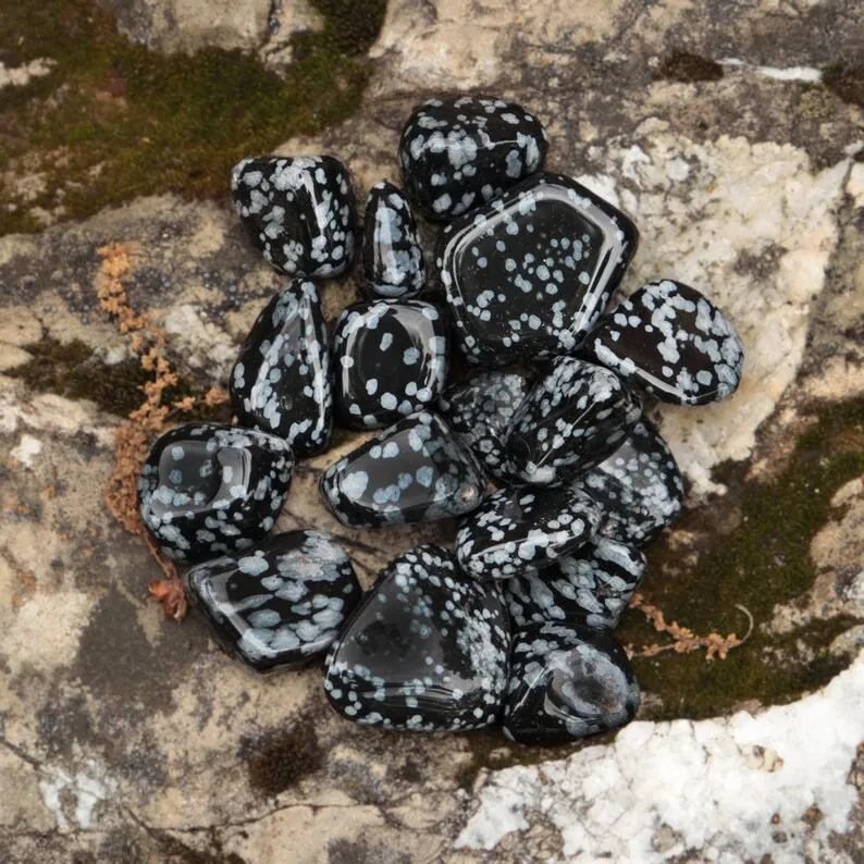 Best quality Snowflake Obsidian Tumbled Stone  Healing Crystal Stone Crystal Gravel Tumbled Stones For  Gifts Alfazal Agate