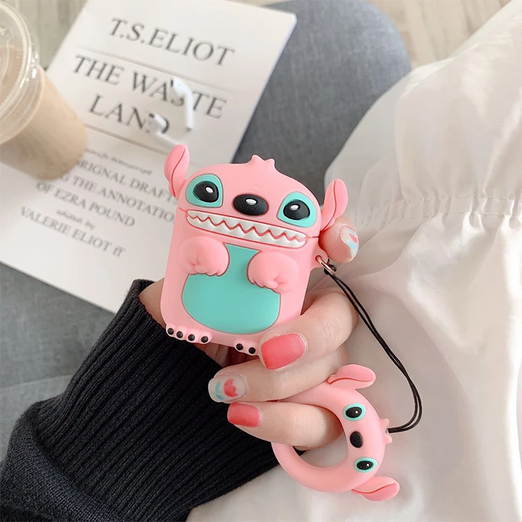 3D мультфильм для Airpods чехол 2020 Stich Airpod ремешок