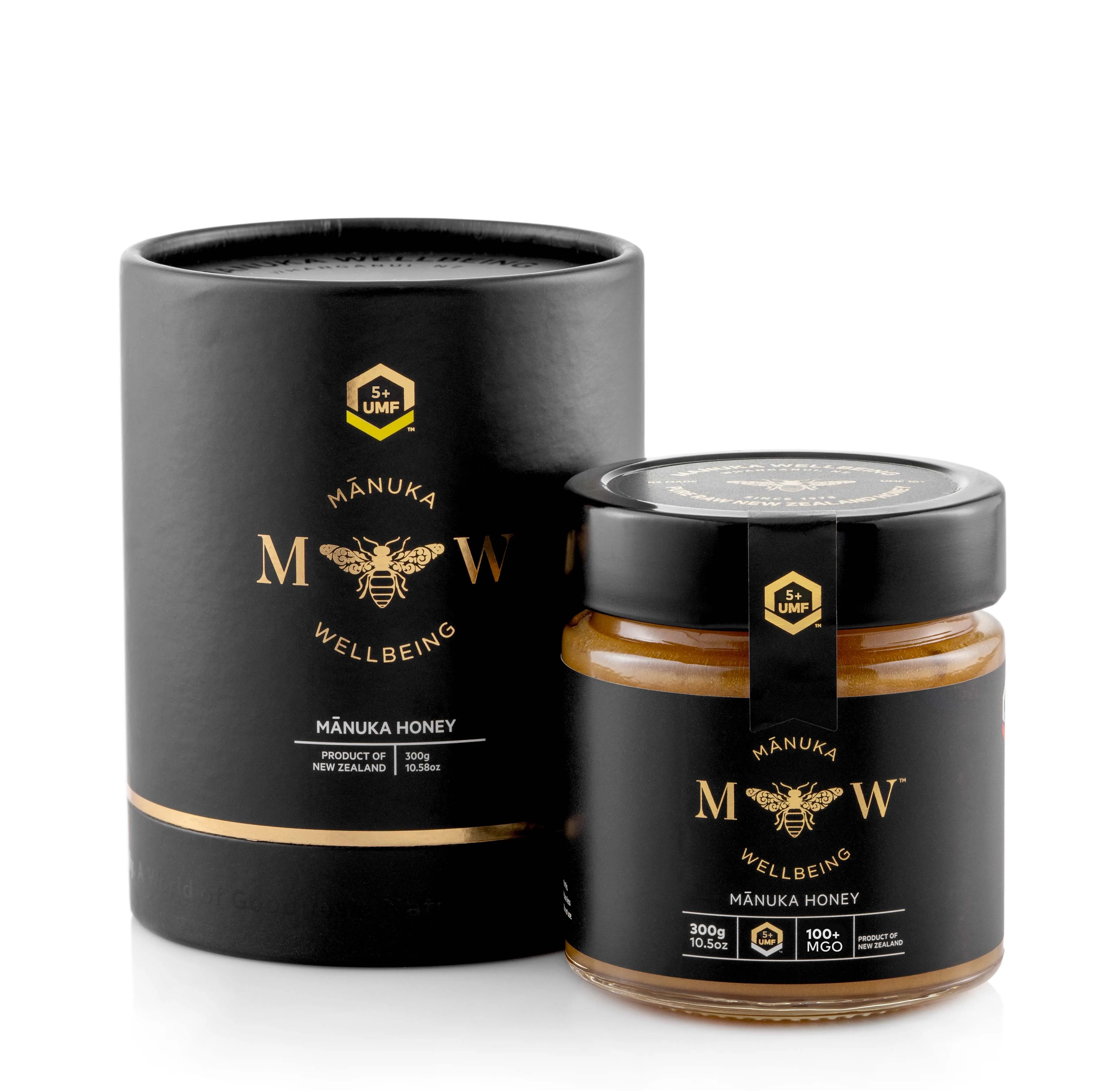 Manukawellbing 100% органический NZ Manuka Honey UMF 5 + / MGO 100 + Сертифицированный сырой 300 грамм в бутылках и упаковках для саше