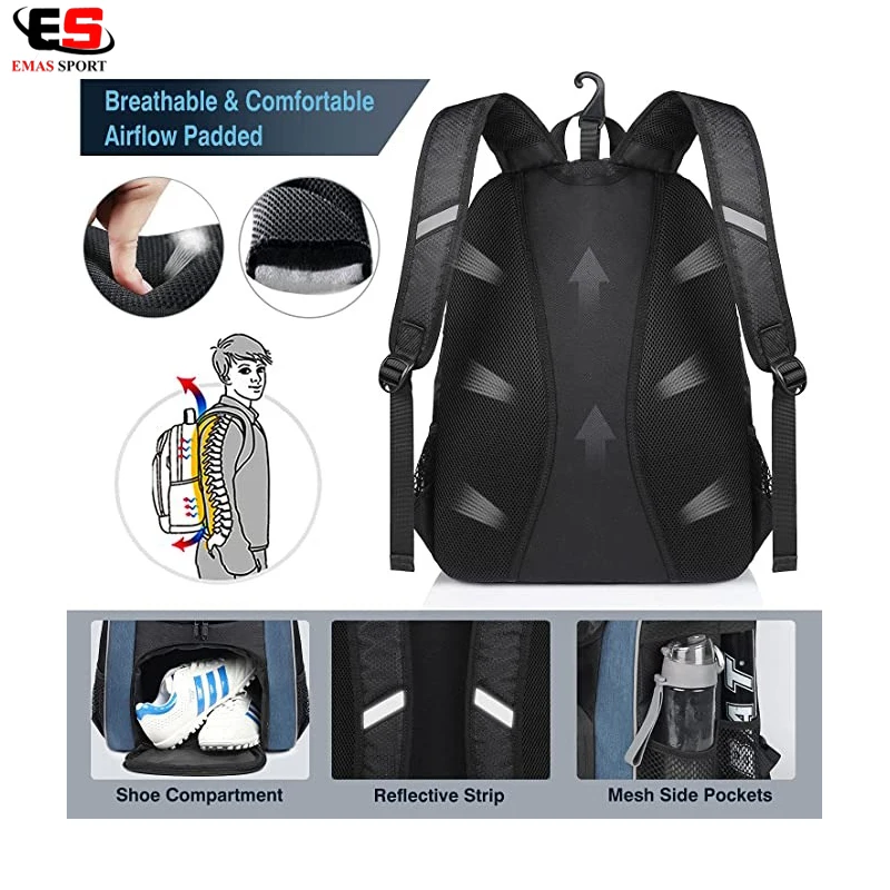 OEM Baseball Backpack Lightweight Softball Bag With Shoes Compartment for Youth Boys Men Large Capacity Baseball Bags for Adult