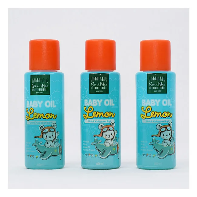 Hot Selling Baby Oil With Lemon Fragrant Baby Products 60 ml Relieve Bloating In Babies Apply After Shower Made In Malaysia