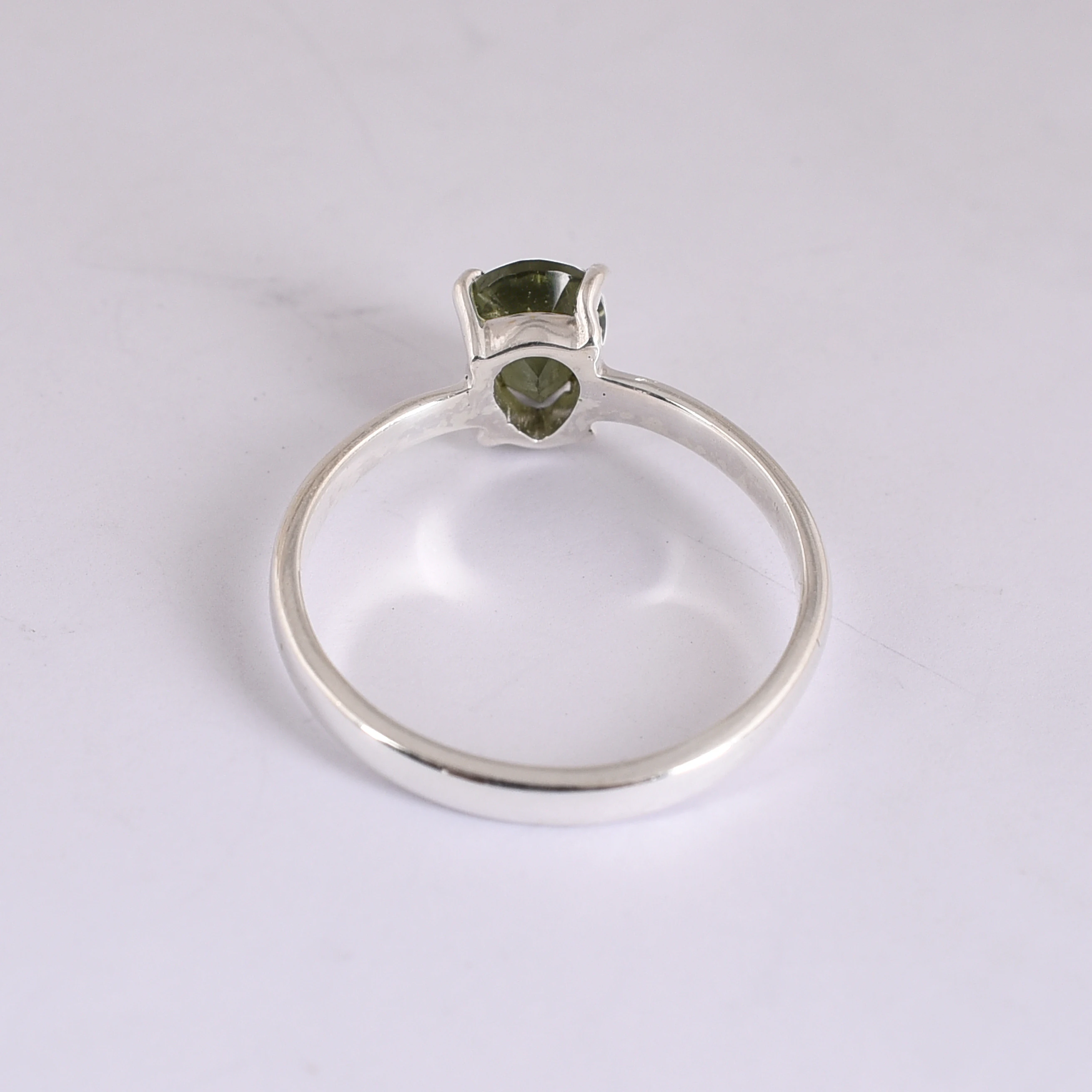 Genuine Authentic Moldavite Gemstone Ring Beautiful Handmade Design 100%Natural Gemstone Ring 925 Sterling Silver Rare Moldavite