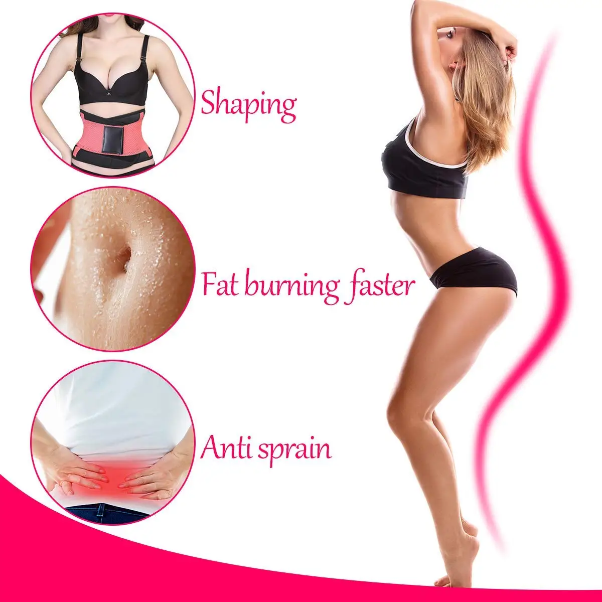 Comfortable Sticky Strip Women and Men Waist Trimmer Belt Waist Shaping Support Belt Slimming Shaping Waist Wrap Band