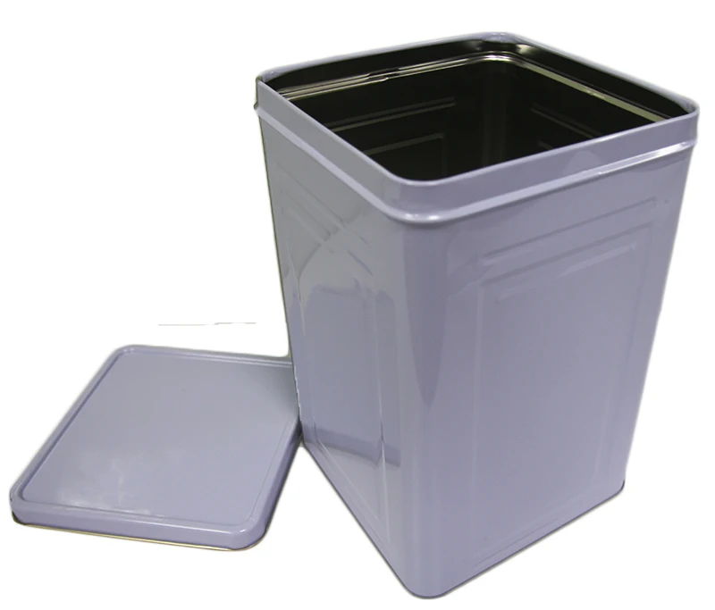 18 литров большой емкости квадратные металлические жестяные коробки с металлической крышкой