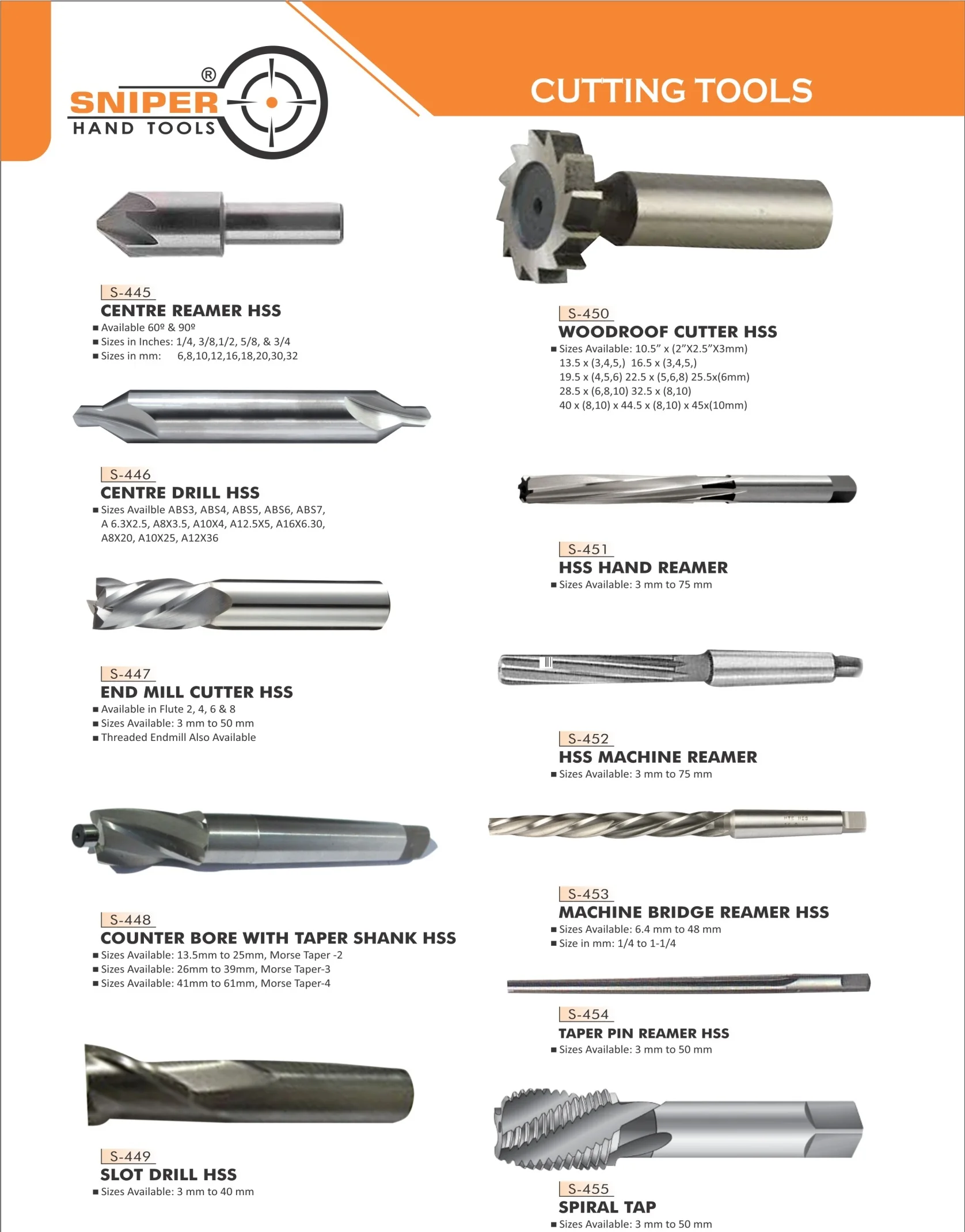 
REAMER HIGH SPEED STEEL 