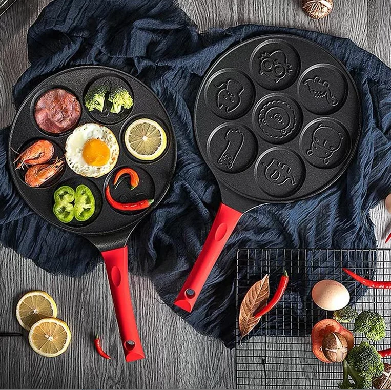 
Emoji Smiley Face Pancake Pan Fun 7 Emoji Mini Pancake and Flapjack Maker Die Cast Aluminum Double Layer Nonstick Coating pan 