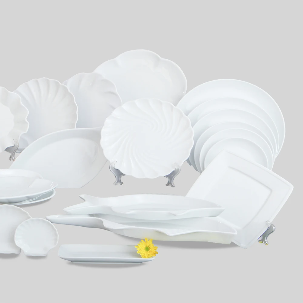 OEM Deep dish round dinner plates porcelain tableware for home high quality hotels and restaurants