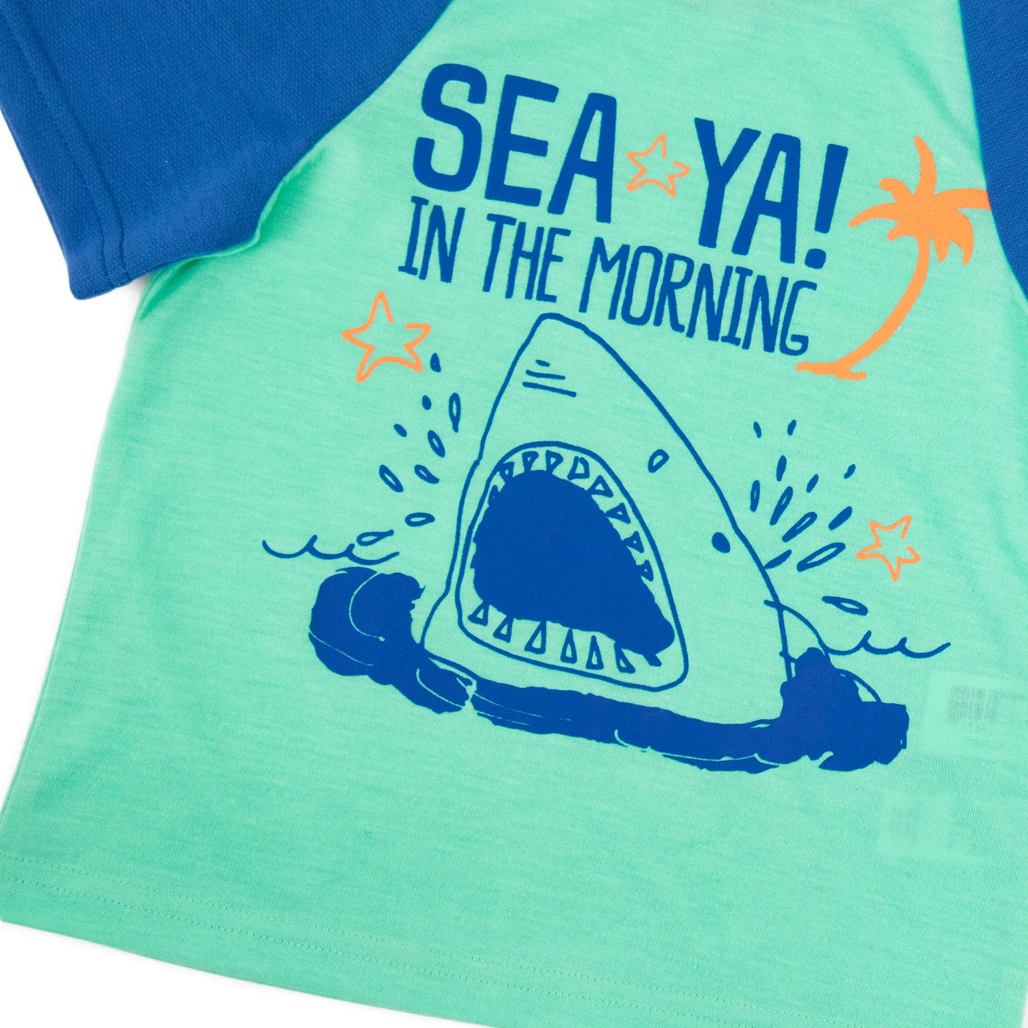 Branded kids clothing sweatshirt kids clothes blue shark short sleeve high quality summer family baby pajamas