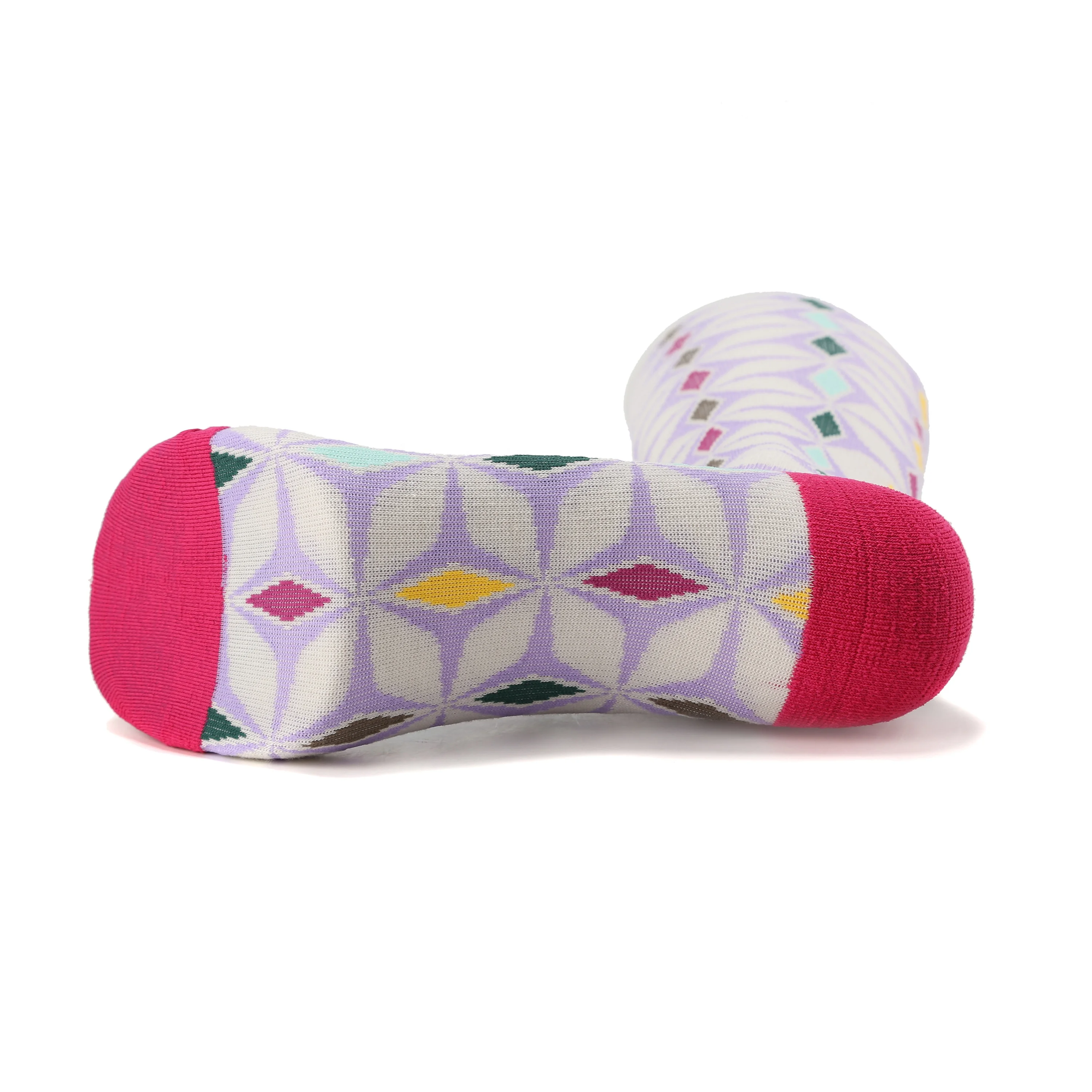  MIT compressionhiking socks for cold weather with colorful geometric