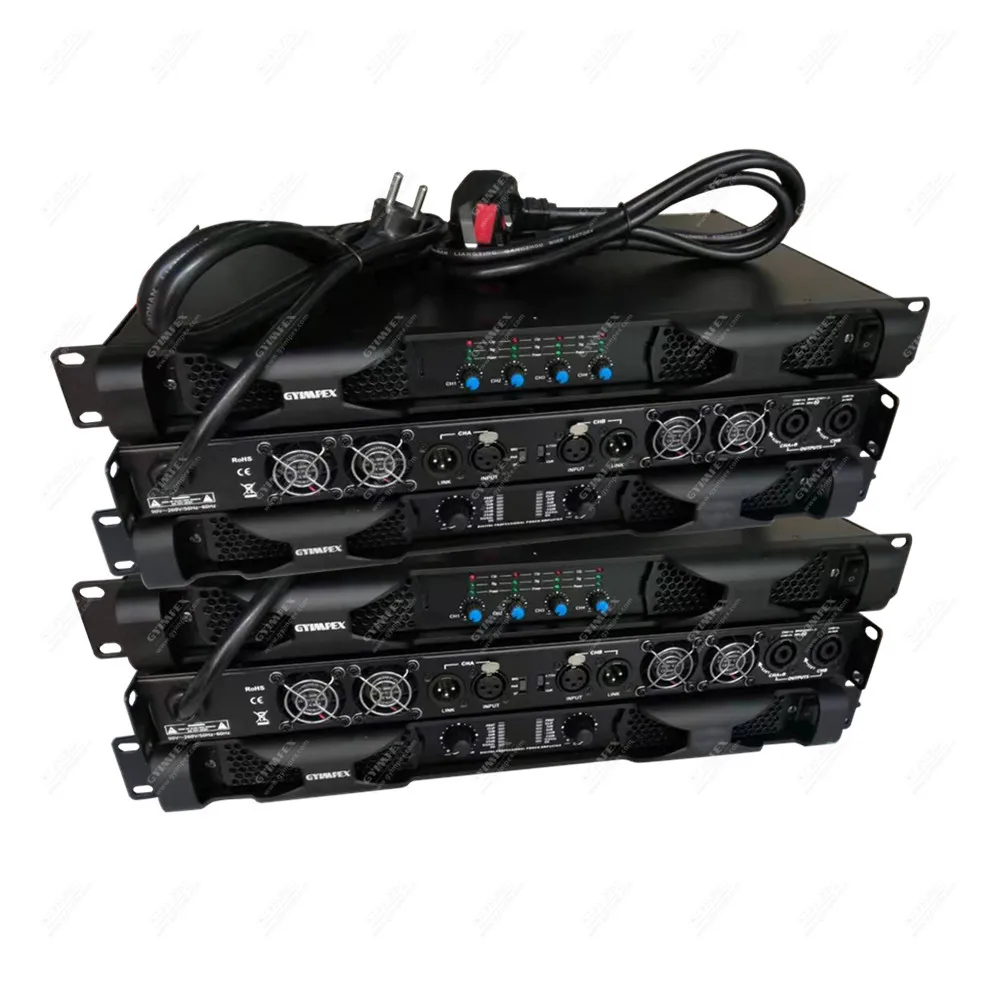 D100 best performance for passive speakers 1U class d digital 4100W Heavy Duty 4 Channel Power Amplifier