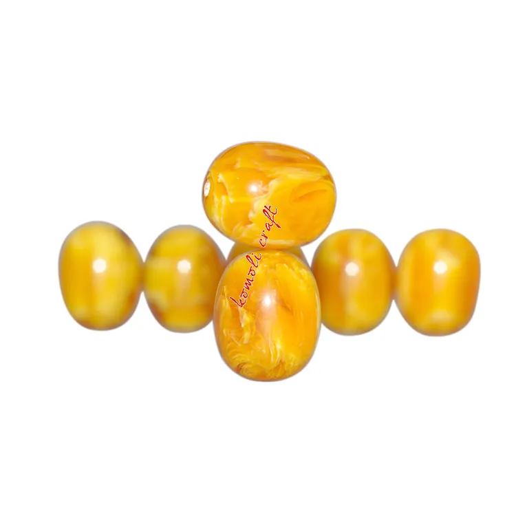 Plain Round Smoky Handmade Chunky Resin Acrylic Beads