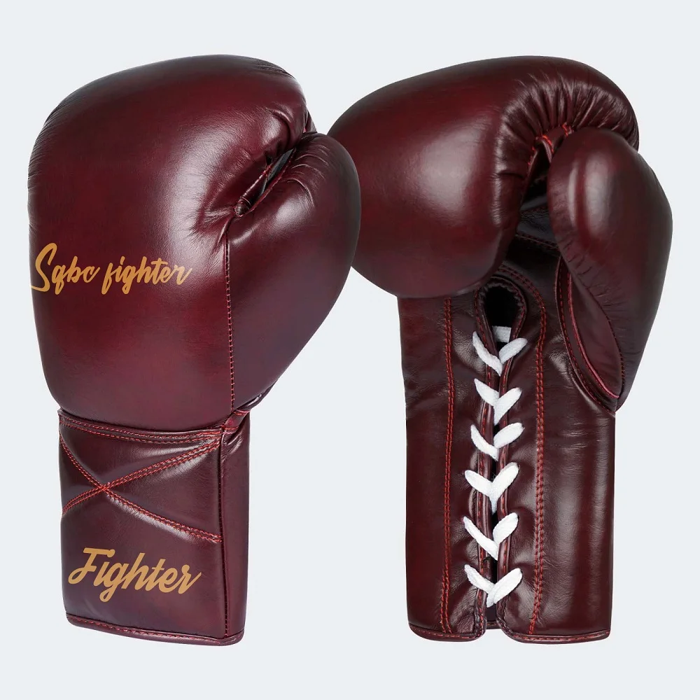 Бордовые боксерские перчатки тренировочные для тайского бокса и спарринговые бойцов Boxeo