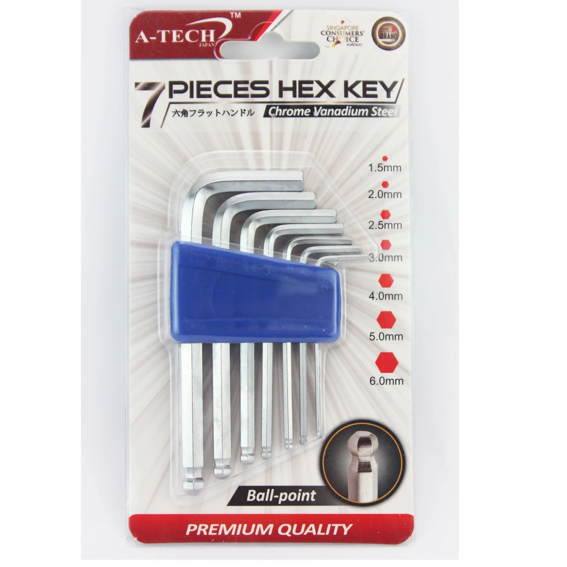 
Hot Selling Chrome Vanadium Steel Hex Key With Premium Quality With Rust & Corrosion Resistant Made in Singapore 