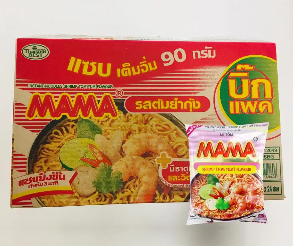 Большая упаковка для мамы, лапша быстрого приготовления, креветка, Том, ням, вкус, 90 г x 24 упаковки, оригинал, Таиланд