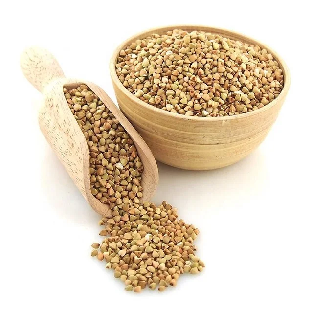 Hulled roasted buckwheat grain in
