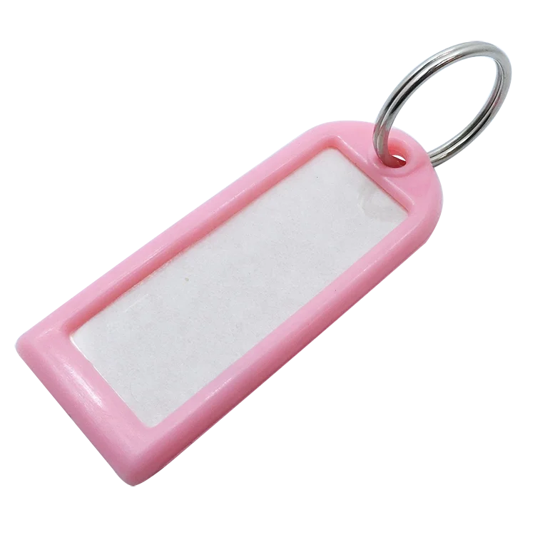 Plastic Name Tag key holder, Identification Key tag - paper insert key tag holder